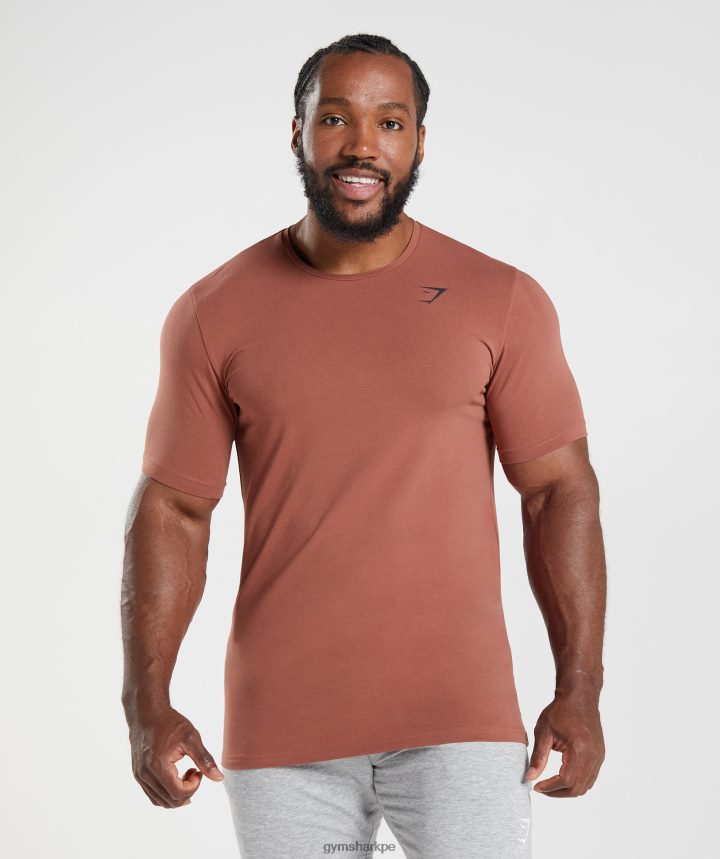 Gymsharkcamiseta esencial hombres rosa marrón PFTJ2N670 ropa