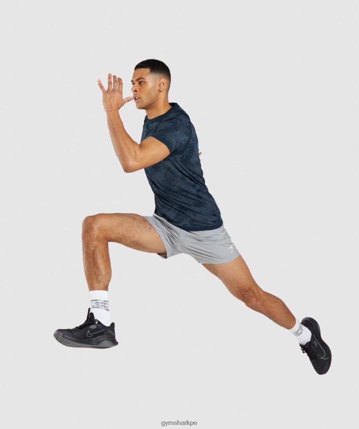 Gymsharkcamiseta geo sin costuras hombres azul marino/niebla azul PFTJ2N719 ropa