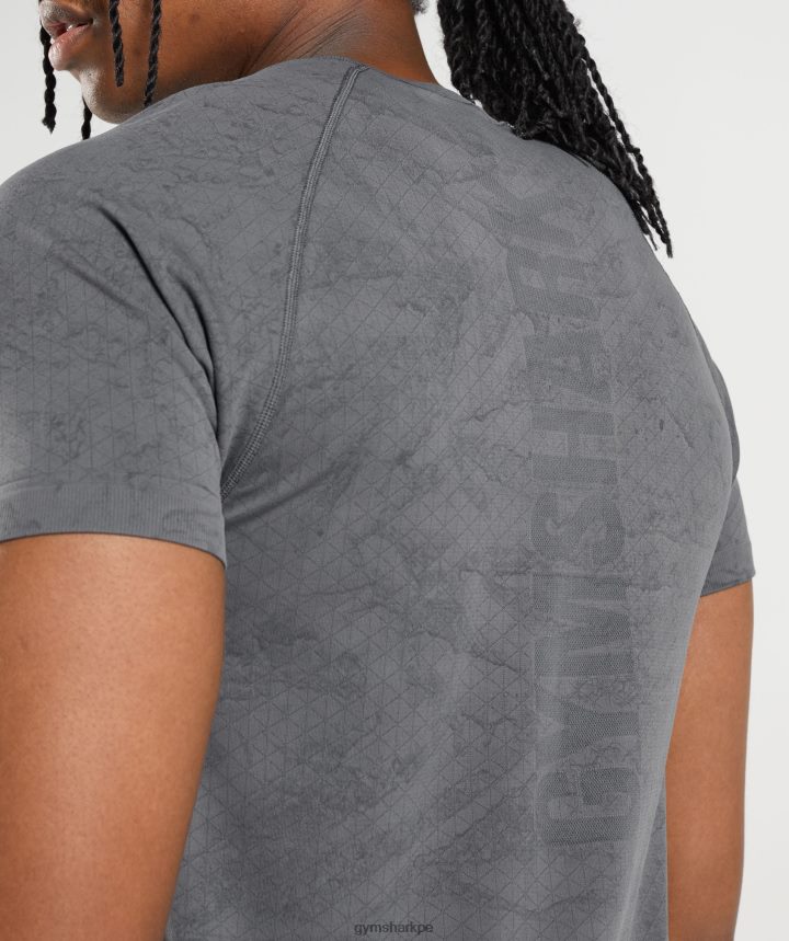 Gymsharkcamiseta geo sin costuras hombres gris carbón/negro PFTJ2N629 ropa