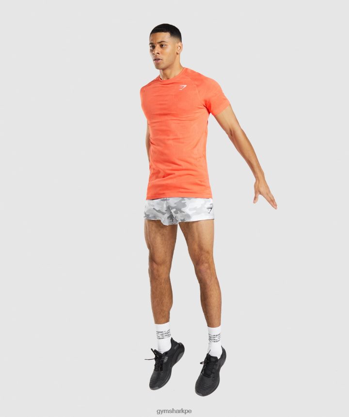 Gymsharkcamiseta geo sin costuras hombres naranja papaya/naranja picante PFTJ2N668 ropa