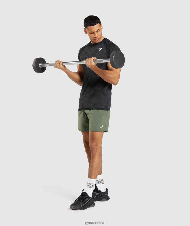 Gymsharkcamiseta geo sin costuras hombres negro/gris carbón PFTJ2N635 ropa