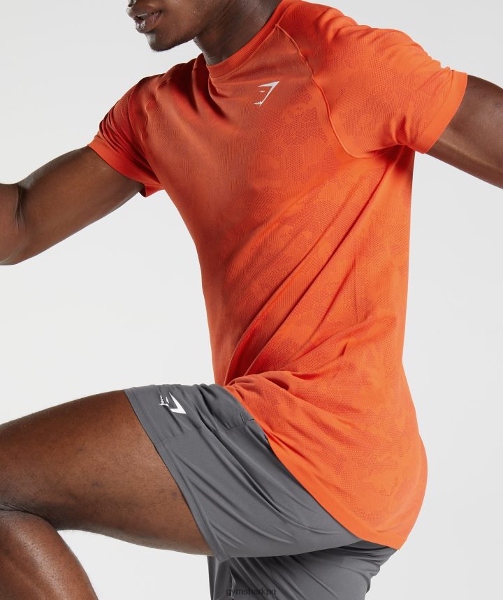 Gymsharkcamiseta geo sin costuras hombres pimiento rojo/salsa roja PFTJ2N616 ropa
