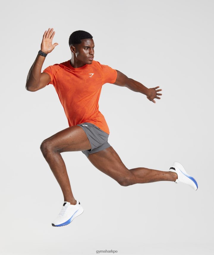 Gymsharkcamiseta geo sin costuras hombres pimiento rojo/salsa roja PFTJ2N616 ropa