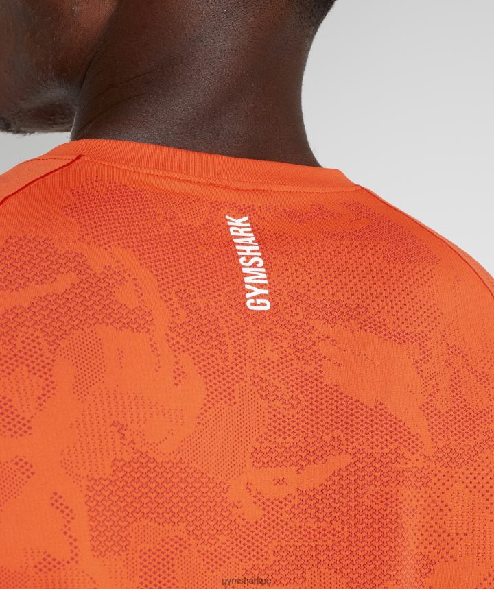 Gymsharkcamiseta geo sin costuras hombres pimiento rojo/salsa roja PFTJ2N616 ropa