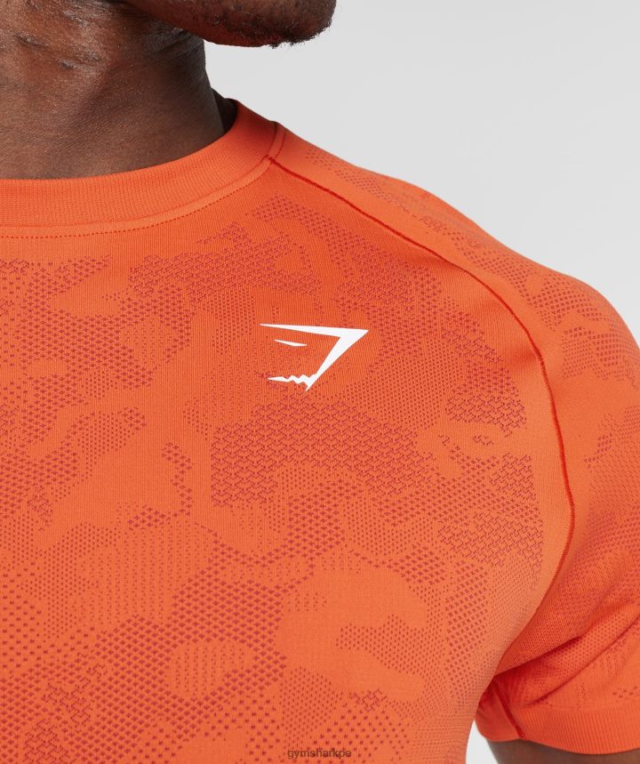 Gymsharkcamiseta geo sin costuras hombres pimiento rojo/salsa roja PFTJ2N616 ropa