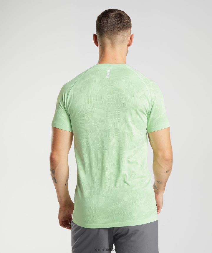 Gymsharkcamiseta geo sin costuras hombres verde aloe/verde té PFTJ2N609 ropa
