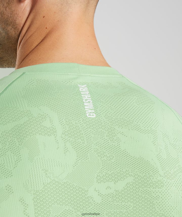 Gymsharkcamiseta geo sin costuras hombres verde aloe/verde té PFTJ2N609 ropa