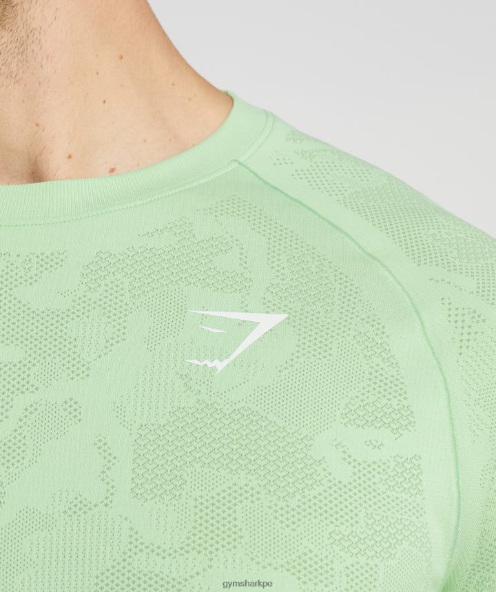 Gymsharkcamiseta geo sin costuras hombres verde aloe/verde té PFTJ2N609 ropa