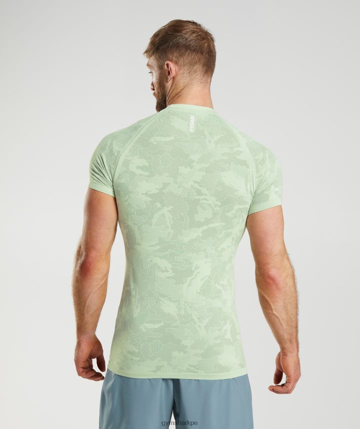 Gymsharkcamiseta geo sin costuras hombres verde flora/verde sauce PFTJ2N657 ropa