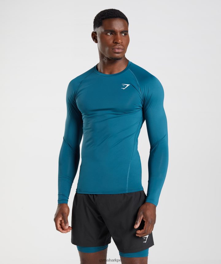 Gymsharkcamiseta interior de manga larga element hombres azul atlantico PFTJ2N739 ropa