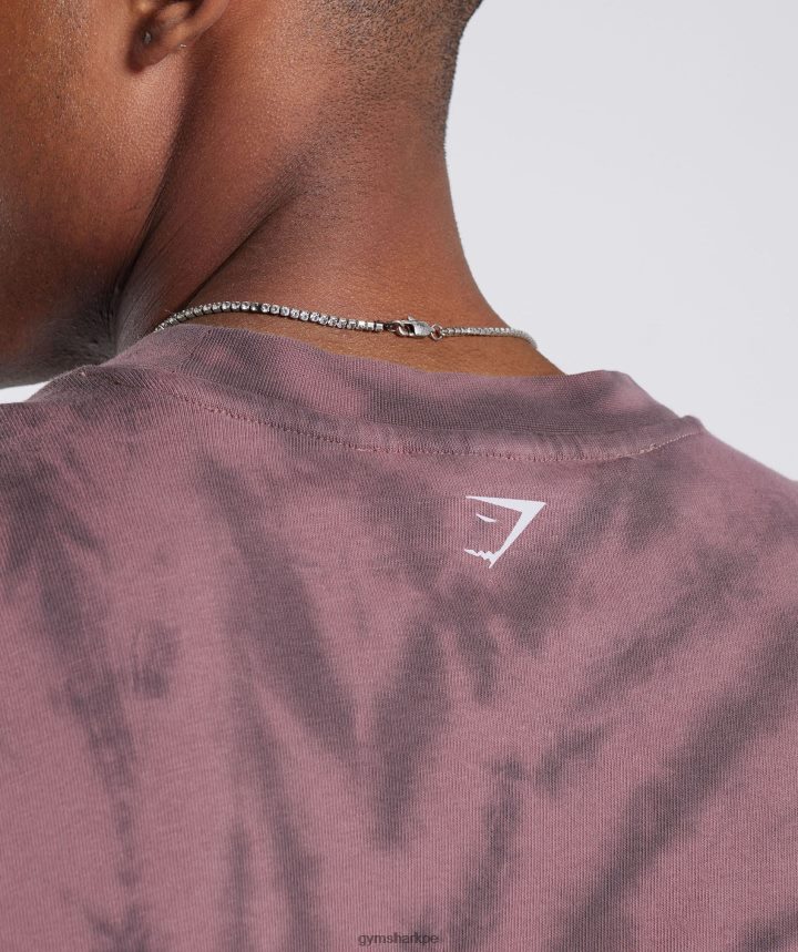 Gymsharkcamiseta manga larga dia de descanso hombres marrón polvoriento/gris silueta/lavado óptico en espiral PFTJ2N771 ropa