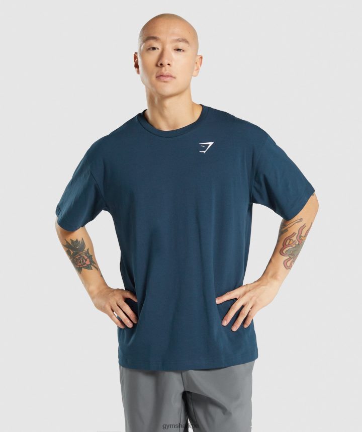 Gymsharkcamiseta oversize esencial hombres Armada PFTJ2N573 ropa