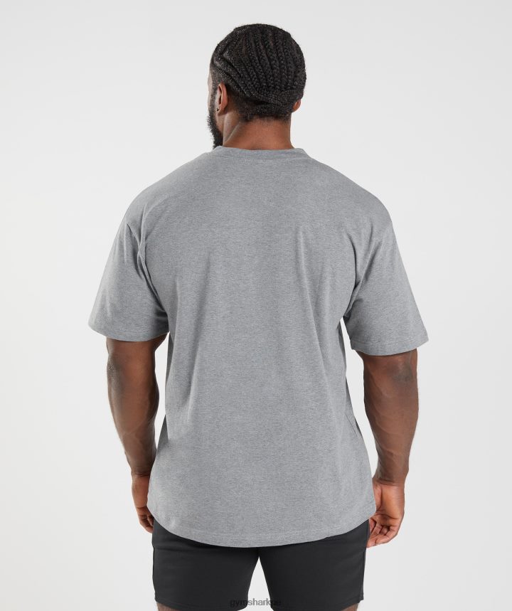 Gymsharkcamiseta oversize esencial hombres marga de carbón PFTJ2N603 ropa