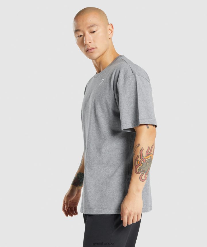 Gymsharkcamiseta oversize esencial hombres marga gris carbón PFTJ2N620 ropa