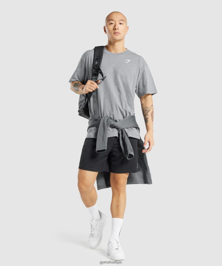 Gymsharkcamiseta oversize esencial hombres marga gris carbón PFTJ2N620 ropa