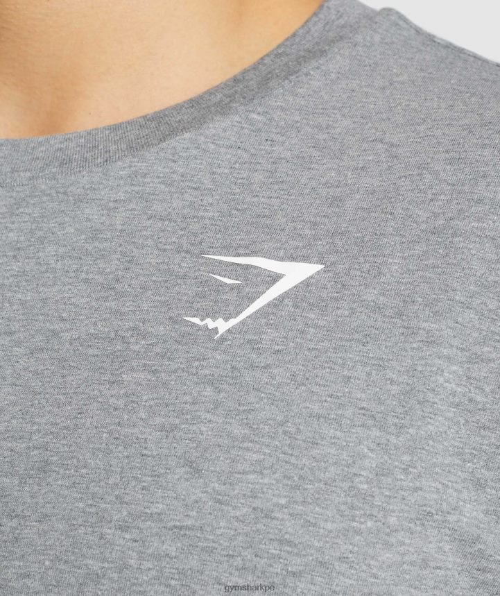 Gymsharkcamiseta oversize esencial hombres marga gris carbón PFTJ2N620 ropa
