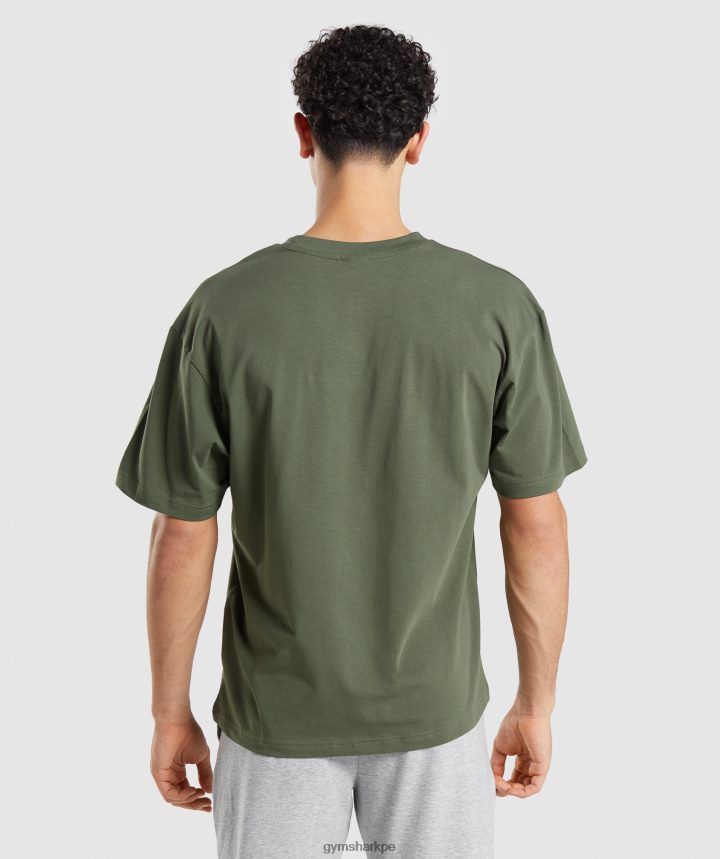 Gymsharkcamiseta oversize esencial hombres núcleo de oliva PFTJ2N623 ropa