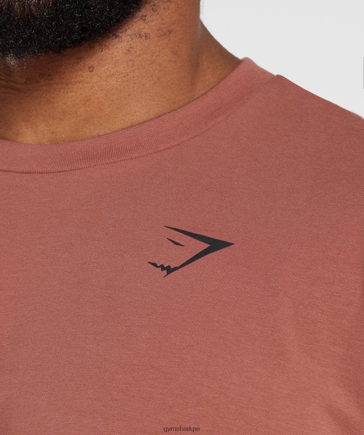 Gymsharkcamiseta oversize esencial hombres rosa marrón PFTJ2N761 ropa