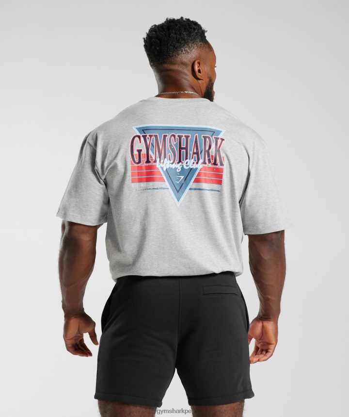 Gymsharkcamiseta oversize retrowave hombres núcleo gris claro marga PFTJ2N587 ropa