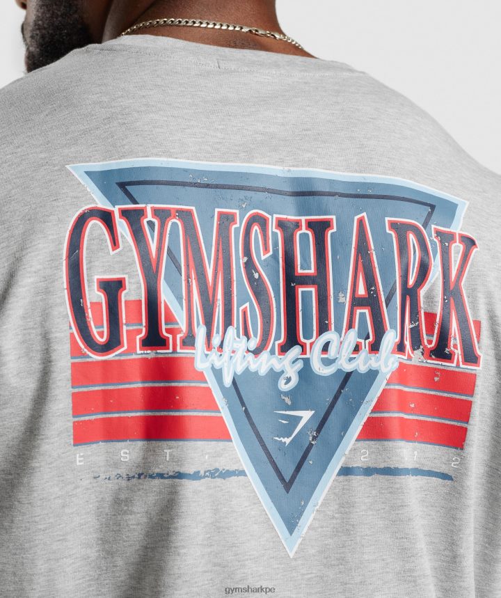 Gymsharkcamiseta oversize retrowave hombres núcleo gris claro marga PFTJ2N587 ropa