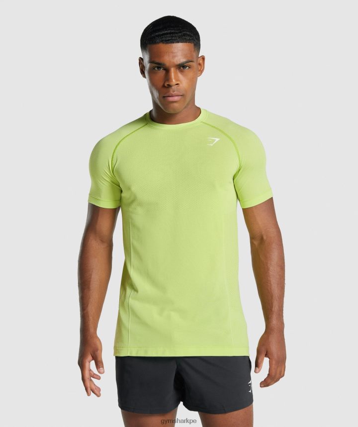 Gymsharkcamiseta sin costuras luz vital hombres marga amarilla PFTJ2N735 ropa