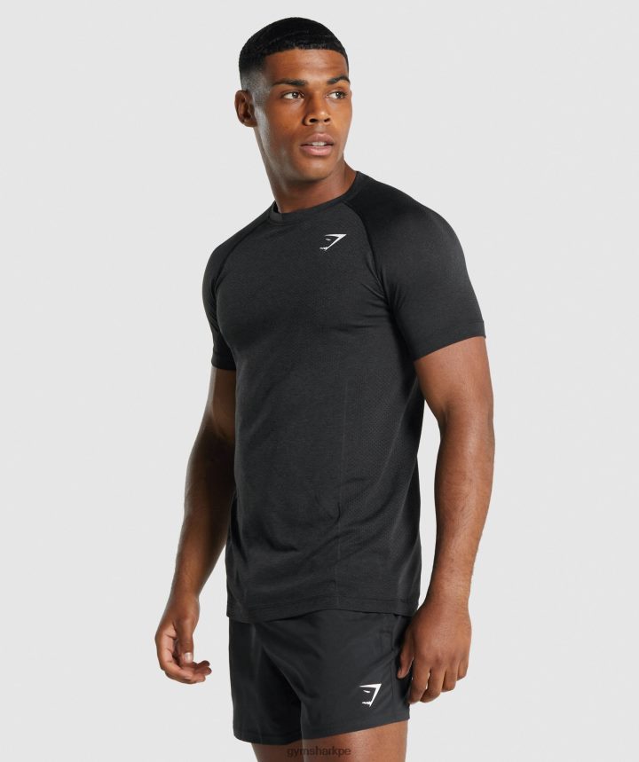 Gymsharkcamiseta sin costuras luz vital hombres marga negra PFTJ2N709 ropa
