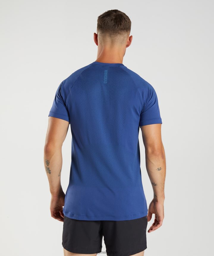 Gymsharkcamiseta sin costuras ápice hombres azul estelar/azul junto al lago PFTJ2N757 ropa