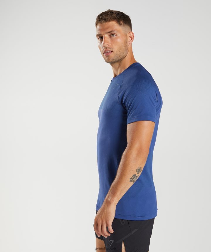 Gymsharkcamiseta sin costuras ápice hombres azul estelar/azul junto al lago PFTJ2N757 ropa