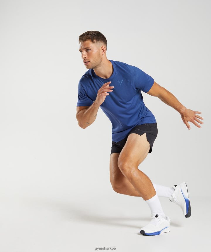 Gymsharkcamiseta sin costuras ápice hombres azul estelar/azul junto al lago PFTJ2N757 ropa