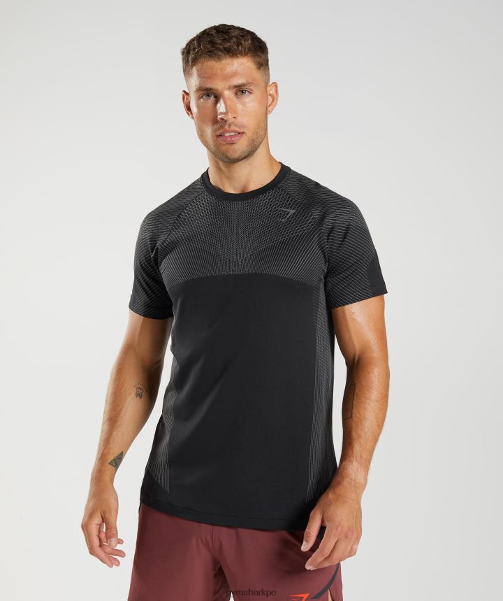 Gymsharkcamiseta sin costuras ápice hombres negro/gris silueta PFTJ2N633 ropa