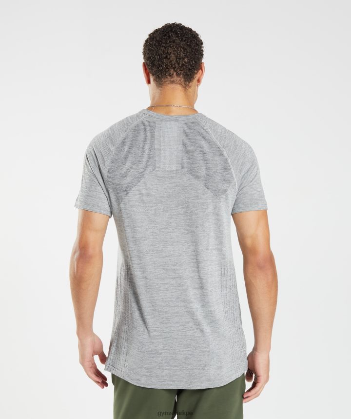 Gymsharkcamiseta sin costuras retomar hombres gris claro/negro jaspeado PFTJ2N634 ropa