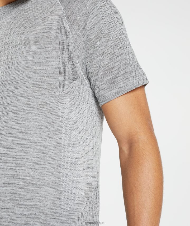 Gymsharkcamiseta sin costuras retomar hombres gris claro/negro jaspeado PFTJ2N634 ropa