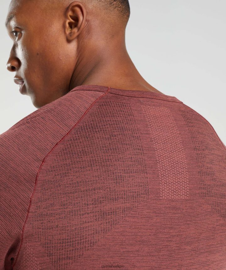 Gymsharkcamiseta sin costuras retomar hombres marrón rosa/negro jaspeado PFTJ2N673 ropa