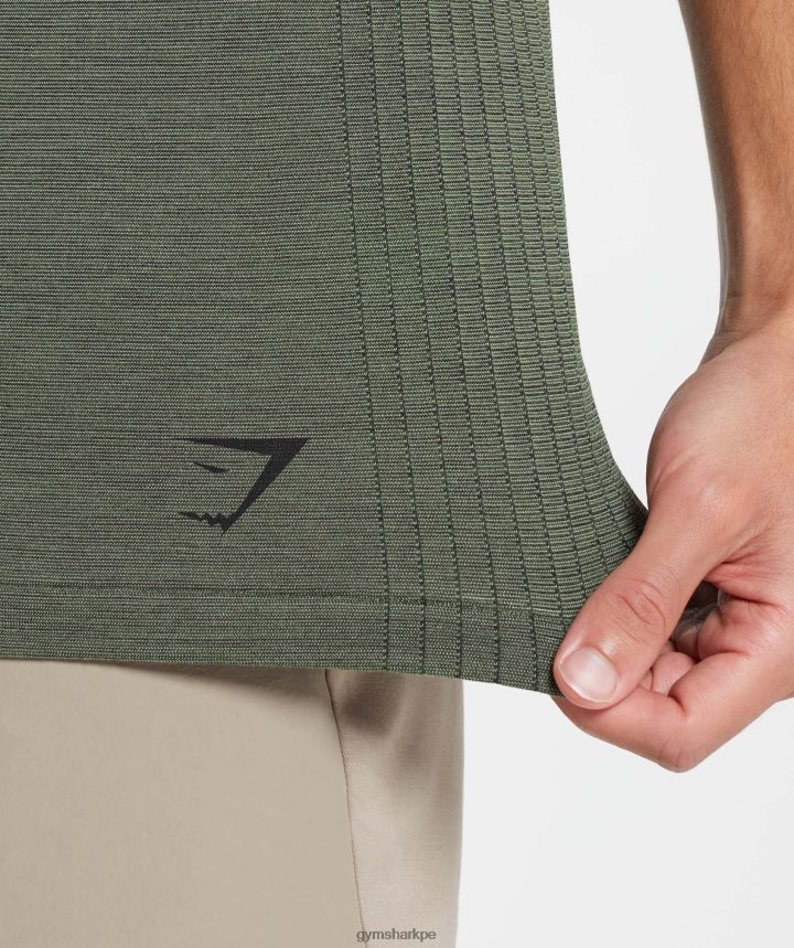 Gymsharkcamiseta sin costuras retomar hombres núcleo oliva/marga negra PFTJ2N626 ropa