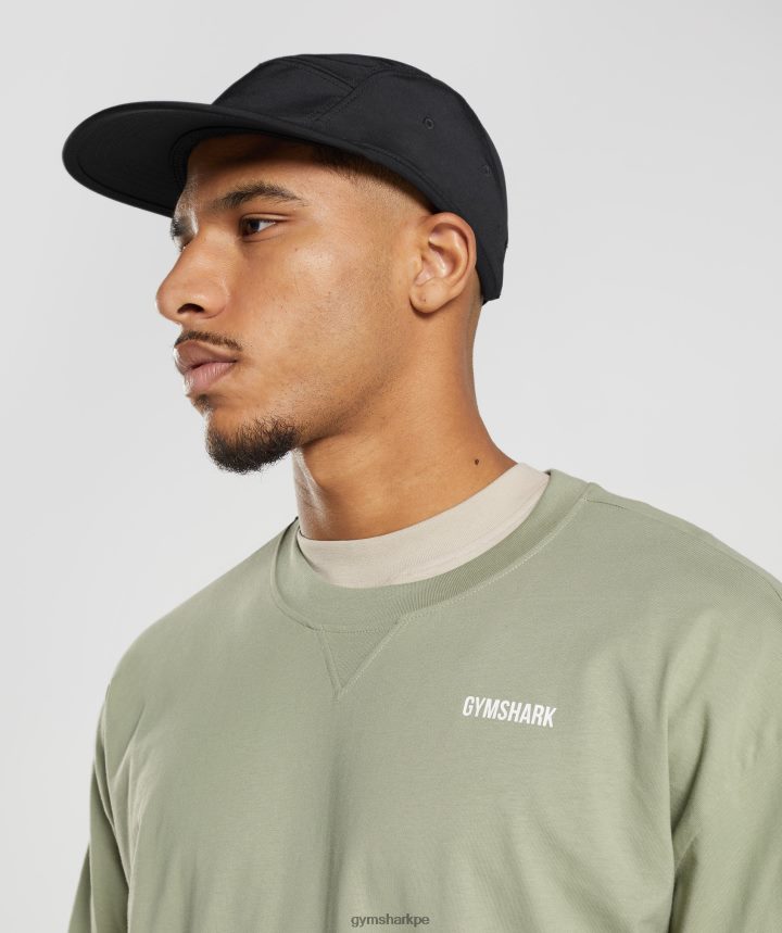 Gymsharkdía de descanso sudaderas camiseta manga larga hombres verde salvia PFTJ2N760 ropa