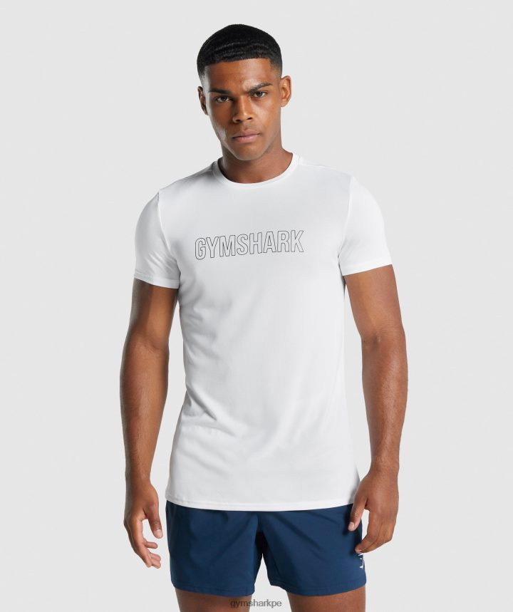 Gymsharkllegada camiseta gráfica hombres blanco PFTJ2N666 ropa
