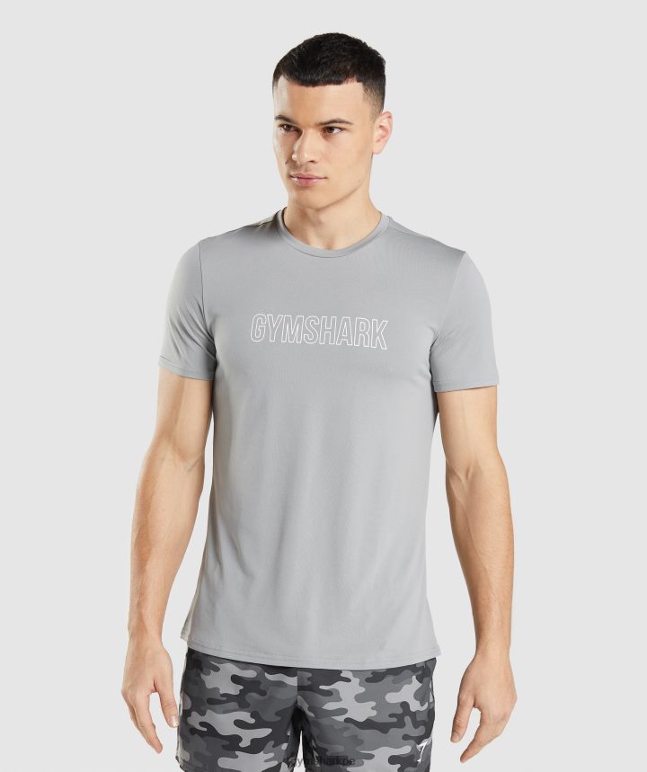 Gymsharkllegada camiseta gráfica hombres gris ahumado PFTJ2N665 ropa