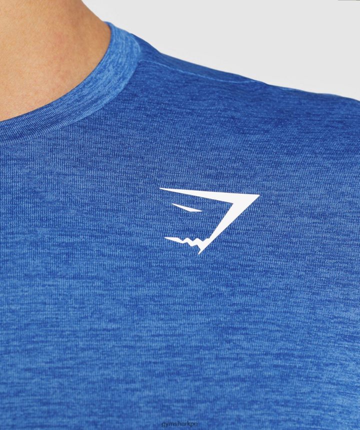 Gymsharkllegada camiseta jaspeada hombres azul atlético/azul jabalina marga PFTJ2N679 ropa