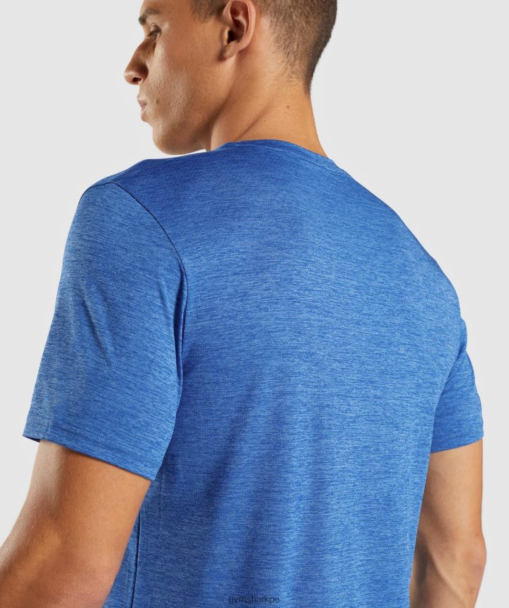 Gymsharkllegada camiseta jaspeada hombres azul atlético/azul jabalina marga PFTJ2N679 ropa
