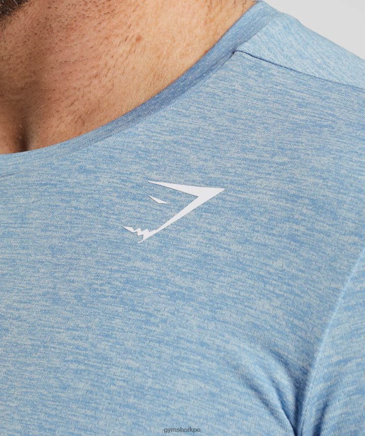 Gymsharkllegada camiseta jaspeada hombres azul ozono/azul horizonte marga PFTJ2N781 ropa