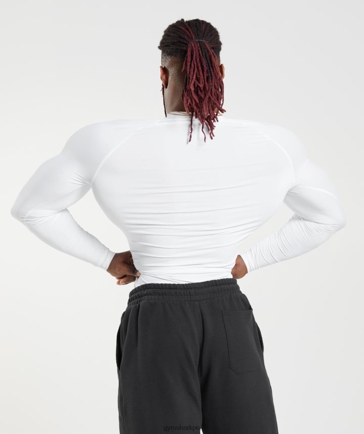 Gymsharkplayera de manga larga con elemento baselayer hombres blanco PFTJ2N631 ropa