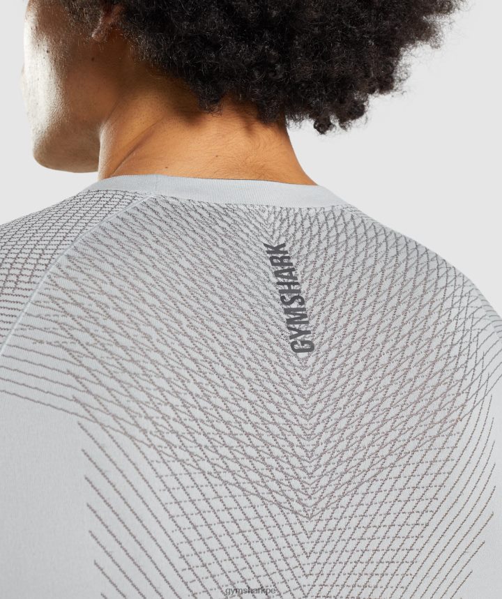 Gymsharkplayera de manga larga sin costuras Apex hombres gris claro/gris ónix PFTJ2N720 ropa