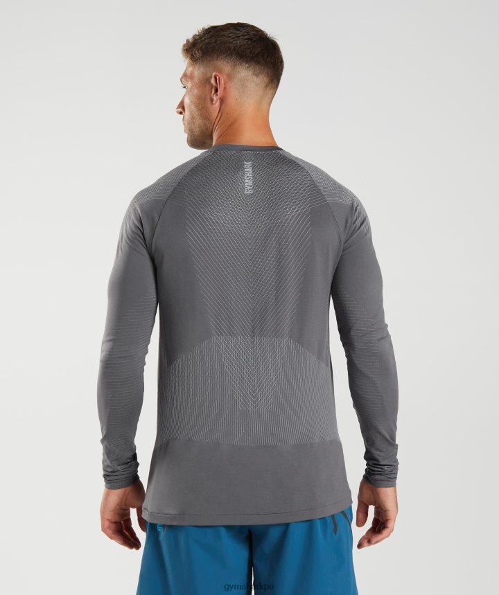 Gymsharkplayera de manga larga sin costuras Apex hombres gris silueta/gris ahumado PFTJ2N630 ropa