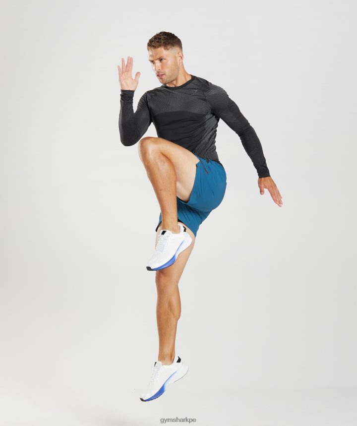 Gymsharkplayera de manga larga sin costuras Apex hombres negro/gris silueta PFTJ2N764 ropa