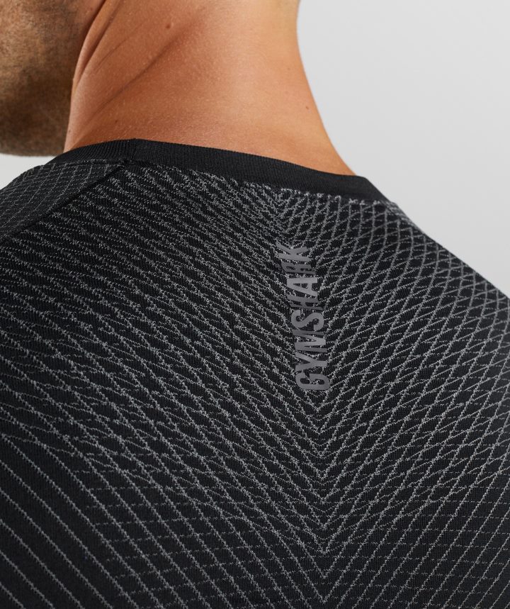 Gymsharkplayera de manga larga sin costuras Apex hombres negro/gris silueta PFTJ2N764 ropa