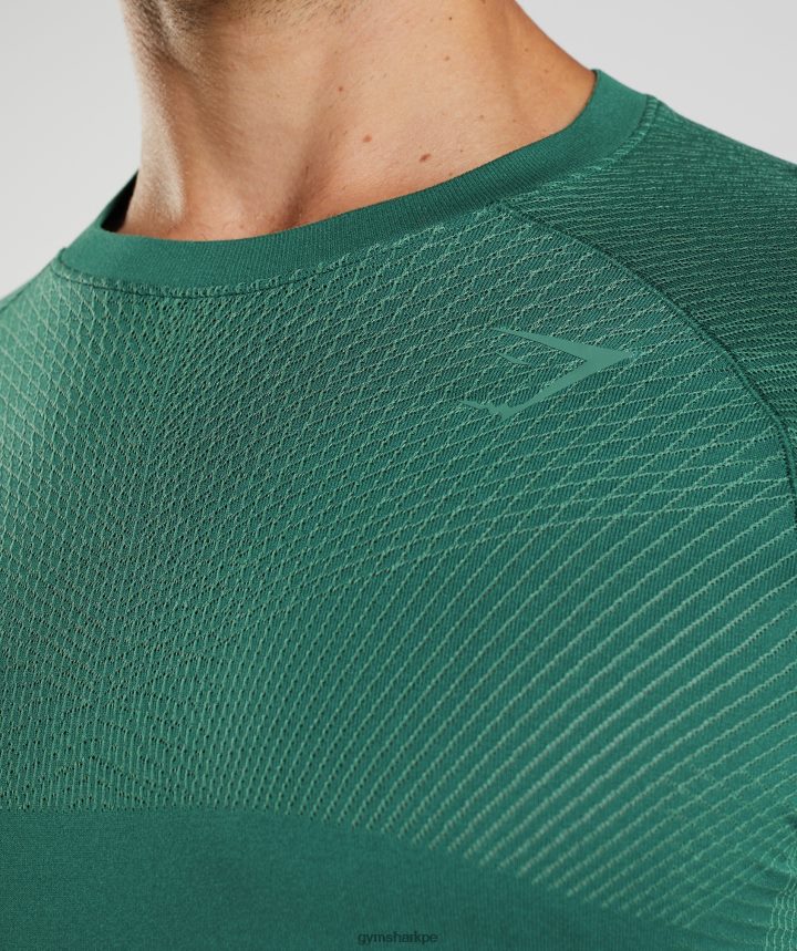 Gymsharkplayera de manga larga sin costuras Apex hombres verde bosque/verde hoya PFTJ2N699 ropa