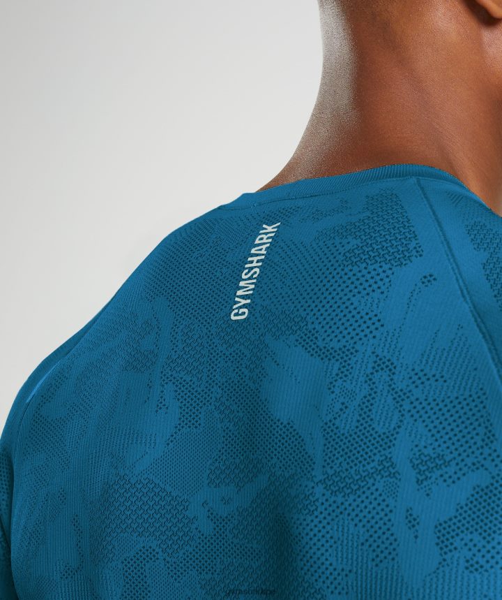 Gymsharkplayera de manga larga sin costuras Geo hombres azul atlántico/azul tiburón PFTJ2N597 ropa