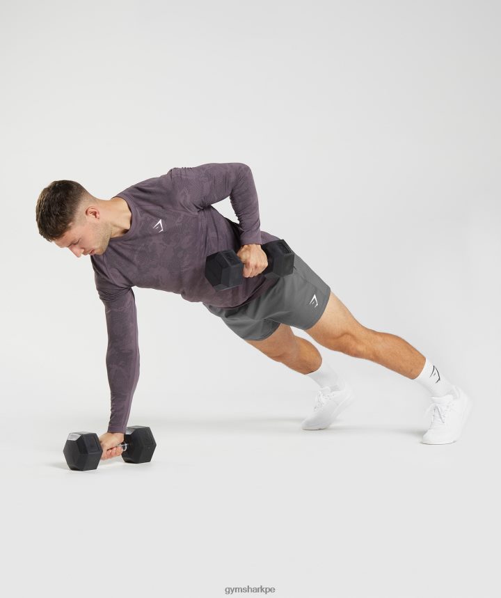 Gymsharkplayera de manga larga sin costuras Geo hombres lila almizcle/negro PFTJ2N700 ropa