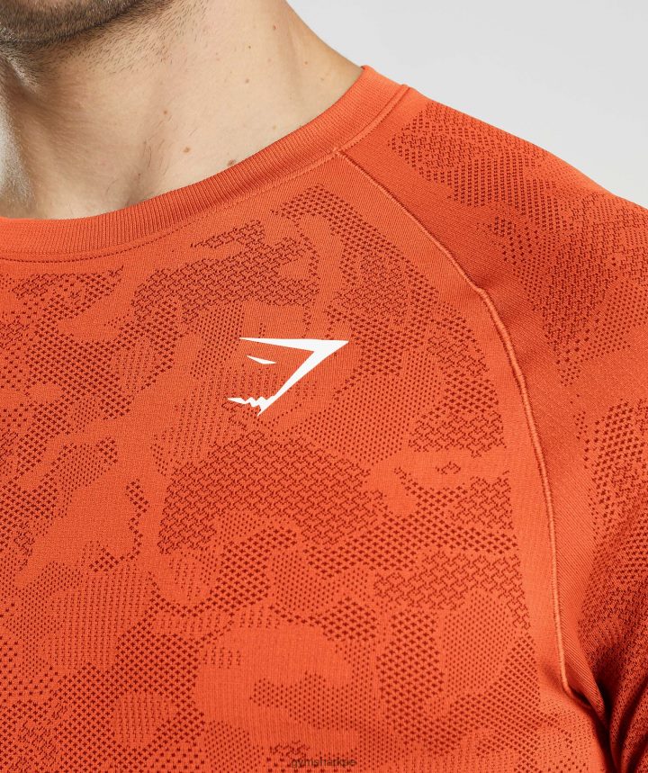 Gymsharkplayera de manga larga sin costuras Geo hombres pimiento rojo/salsa roja PFTJ2N615 ropa