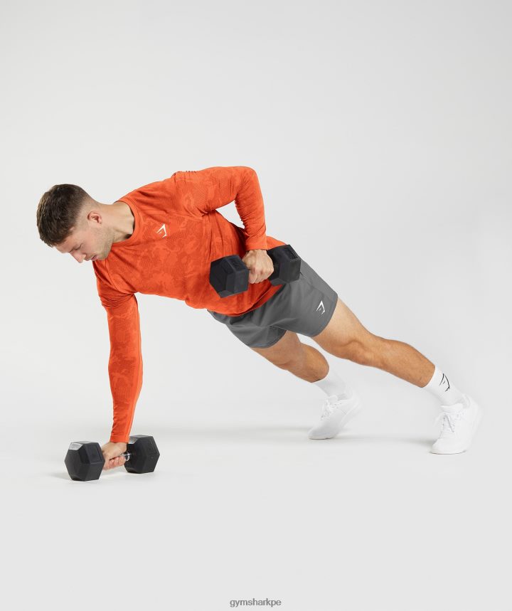 Gymsharkplayera de manga larga sin costuras Geo hombres pimiento rojo/salsa roja PFTJ2N615 ropa